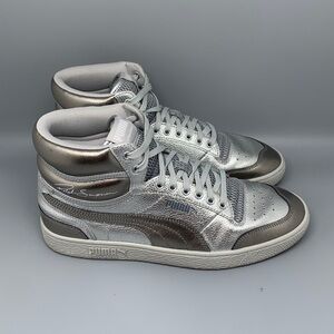 Puma Ralph Sampson Mid Cloud Silver Shoes 371766‑01‎ Men’s Sz 10.5 US EU 44